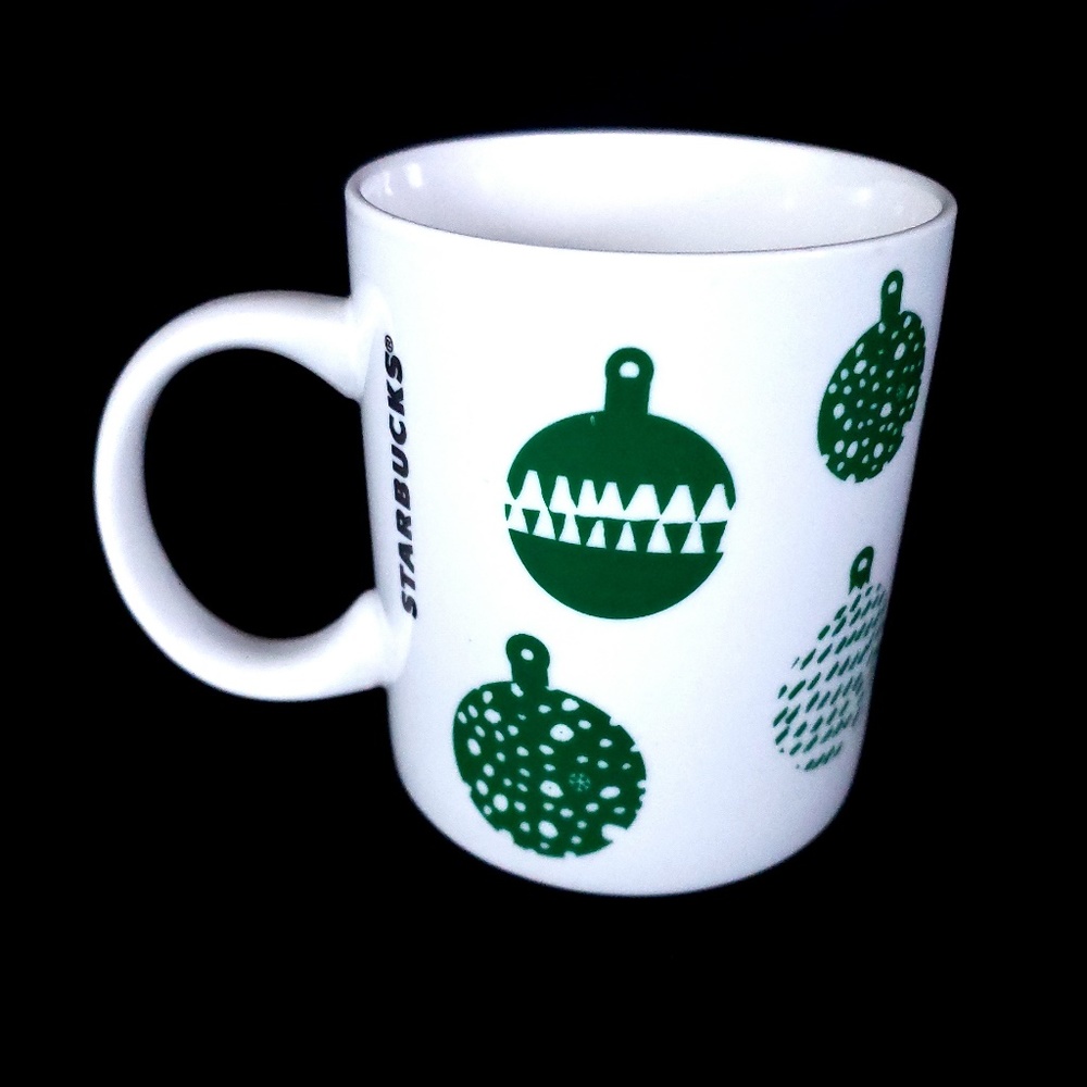 Starbucks Mug 2016 Christmas Ornaments 12oz White Green
